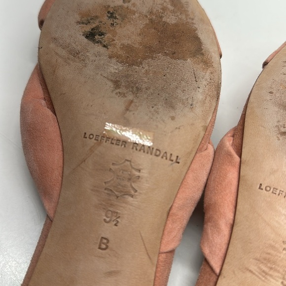 Loeffler Randall Elsie Suede Knot Slide Open Toe Sandal Shoes Pink Size 9.5 - Picture 9 of 9